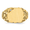 Gold Polished Diamond Nugget Signet Ring