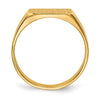 Gold Polished Rectangle Closed Back Signet Ring