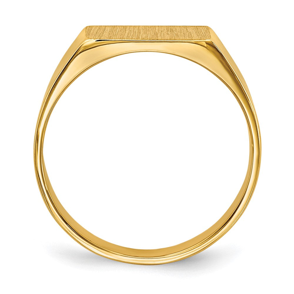 Gold Polished Rectangle Closed Back Signet Ring