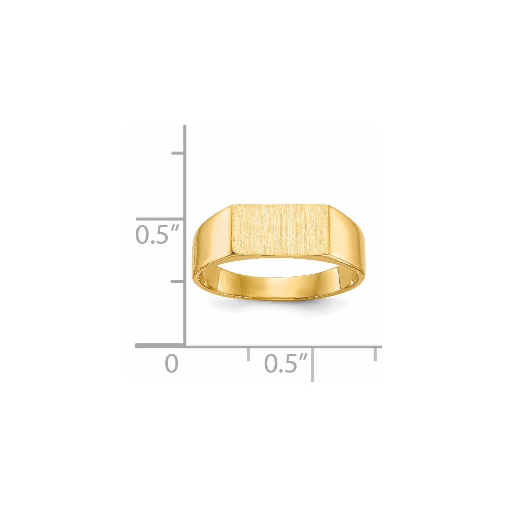 Gold Polished Rectangle Closed Back Signet Ring