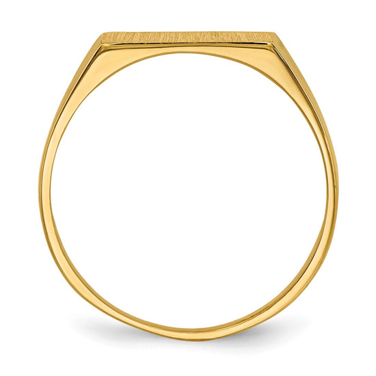 Gold Polished Rectangle Closed Back Signet Ring