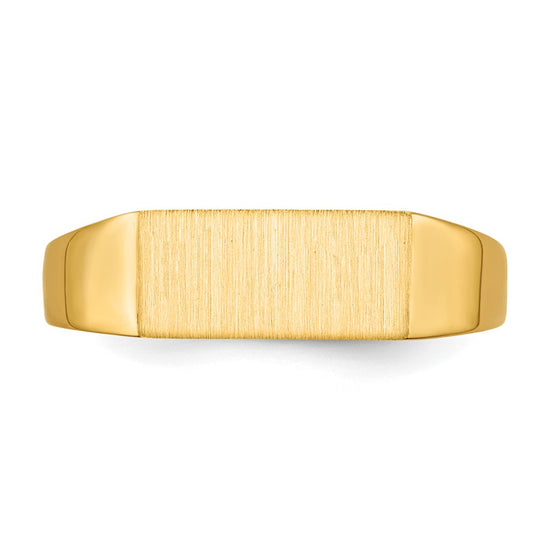 Gold Polished Rectangle Closed Back Signet Ring