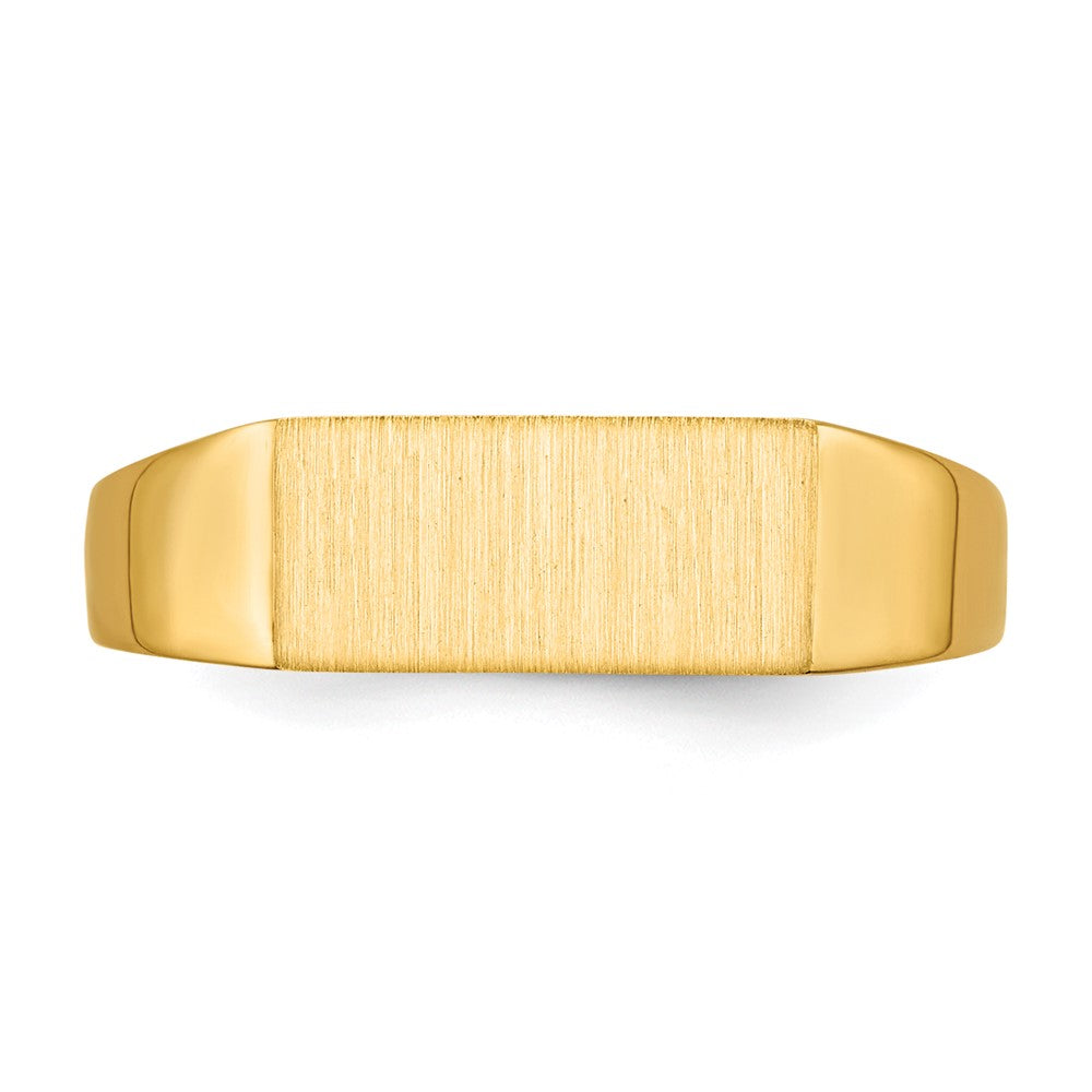 Gold Polished Rectangle Closed Back Signet Ring