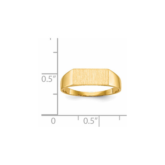 Gold Polished Rectangle Closed Back Signet Ring