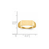 Gold Polished Rectangle Closed Back Signet Ring