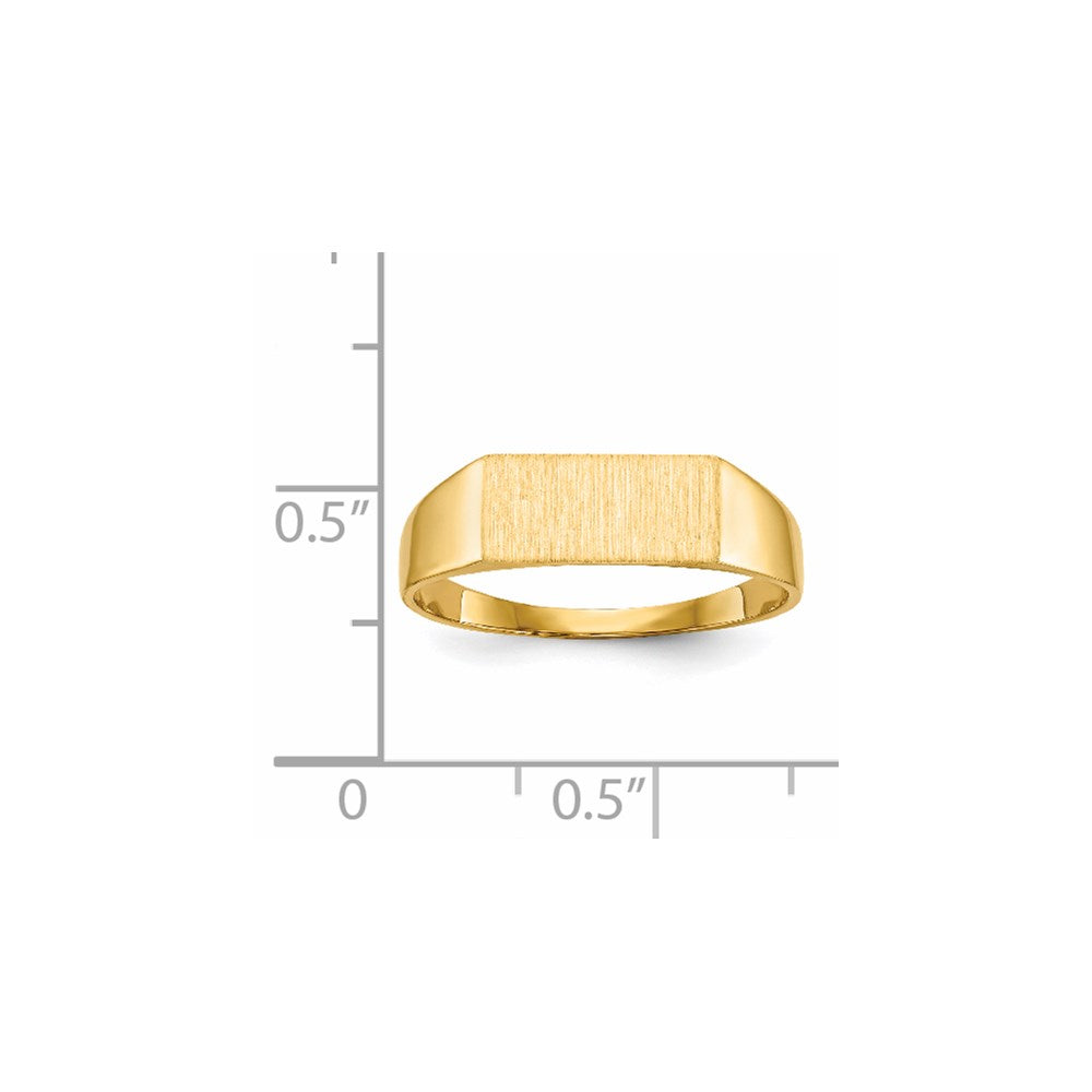 Gold Polished Rectangle Closed Back Signet Ring