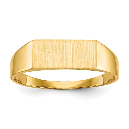 Gold Polished Rectangle Closed Back Signet Ring