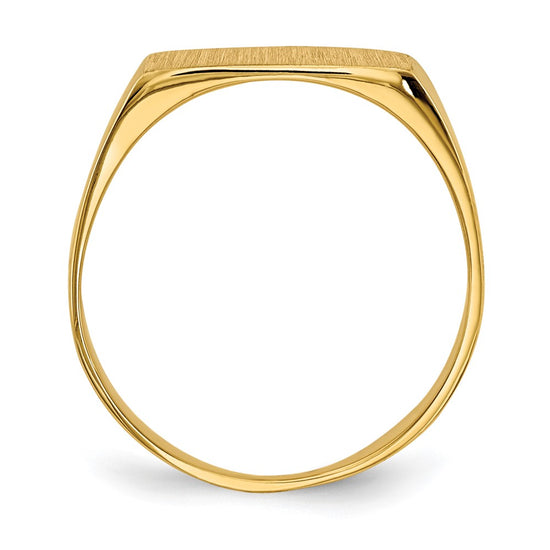 Gold Polished Rectangle Closed Back Signet Ring