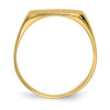 Gold Polished Rectangle Closed Back Signet Ring