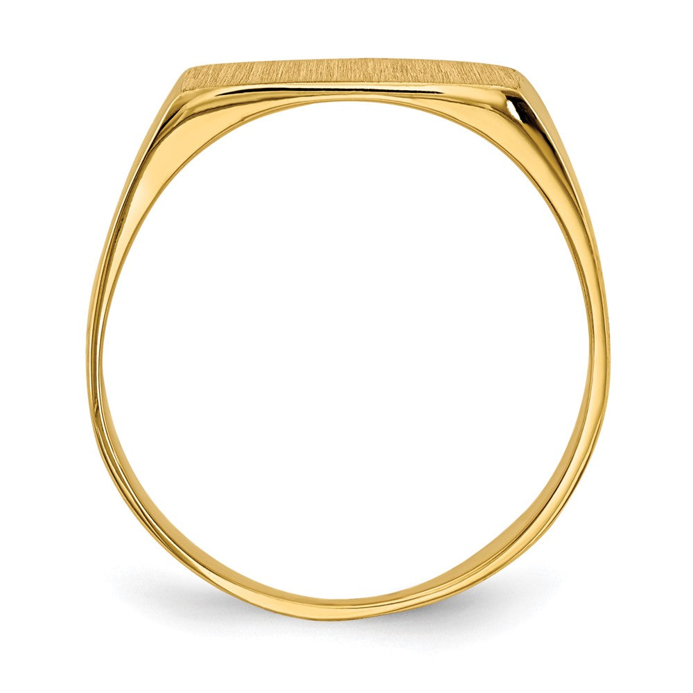 Gold Polished Rectangle Closed Back Signet Ring