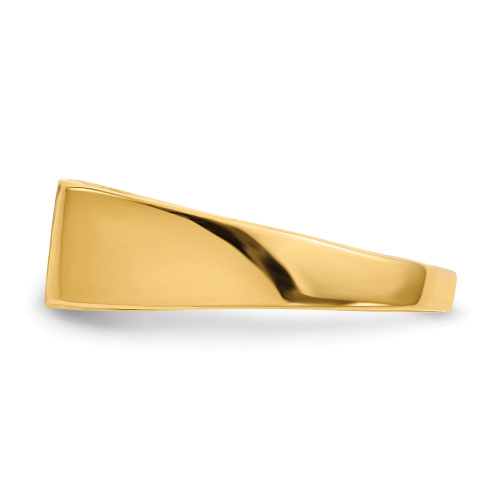 Gold Polished Rectangle Closed Back Signet Ring