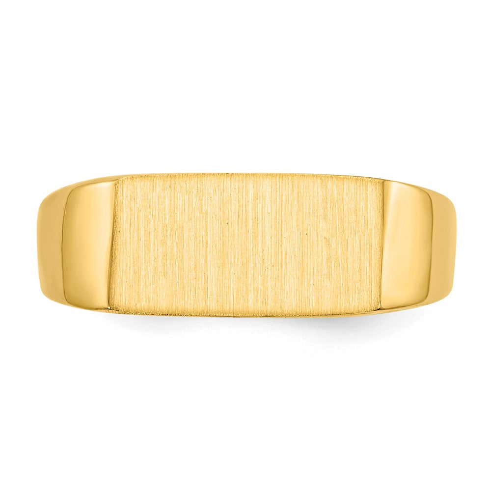 Gold Polished Rectangle Closed Back Signet Ring