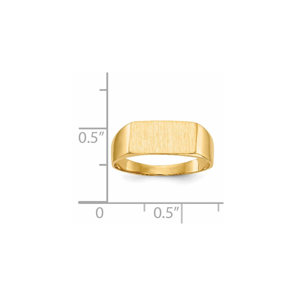 Gold Polished Rectangle Closed Back Signet Ring