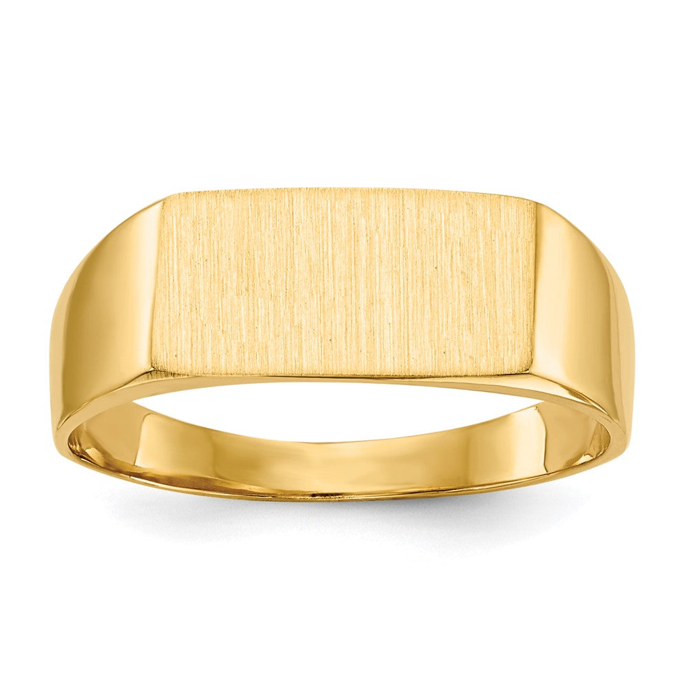 Gold Polished Rectangle Closed Back Signet Ring