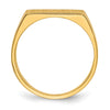 Gold Polished Rectangle Closed Back Signet Ring