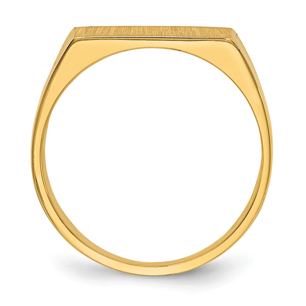 Gold Polished Rectangle Closed Back Signet Ring