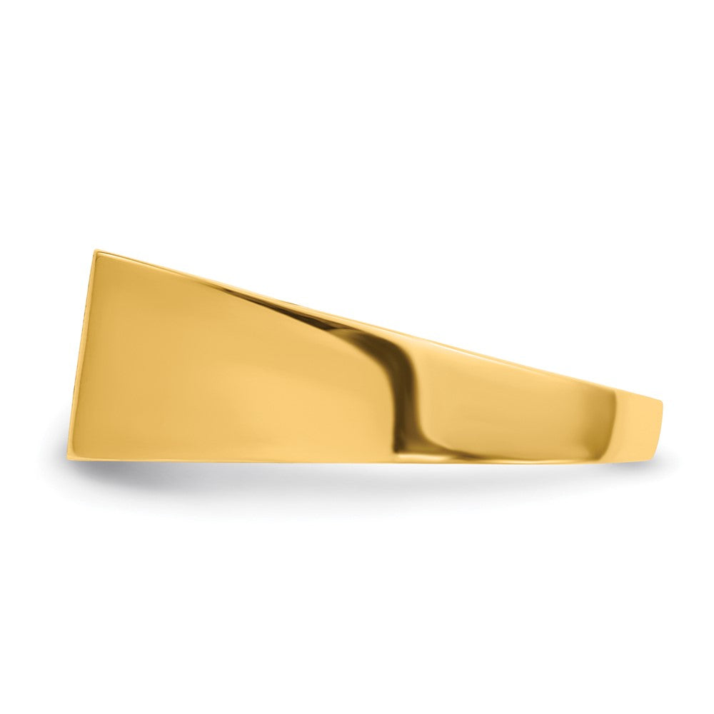 Gold Polished Rectangle Closed Back Signet Ring