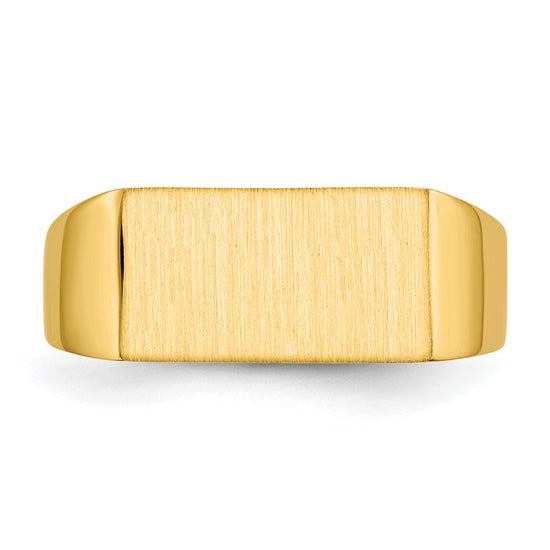 Gold Polished Rectangle Closed Back Signet Ring