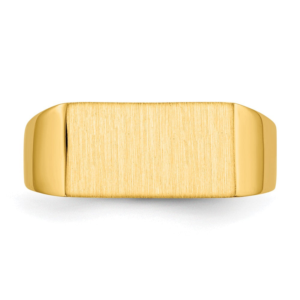 Gold Polished Rectangle Closed Back Signet Ring