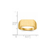 Gold Polished Rectangle Closed Back Signet Ring