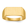Gold Polished Rectangle Closed Back Signet Ring
