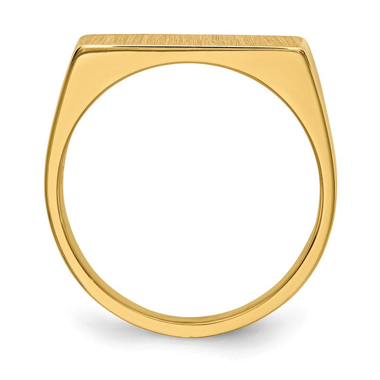 Gold Polished Rectangle Closed Back Signet Ring