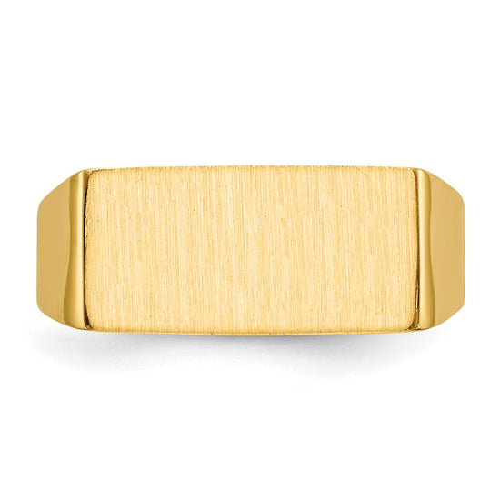Gold Polished Rectangle Closed Back Signet Ring