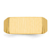 Gold Polished Rectangle Closed Back Signet Ring