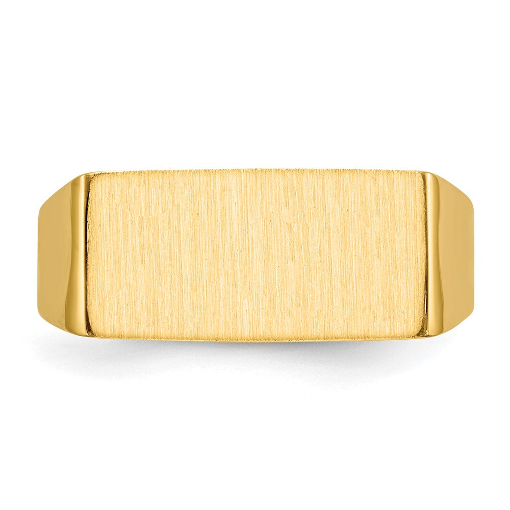 Gold Polished Rectangle Closed Back Signet Ring