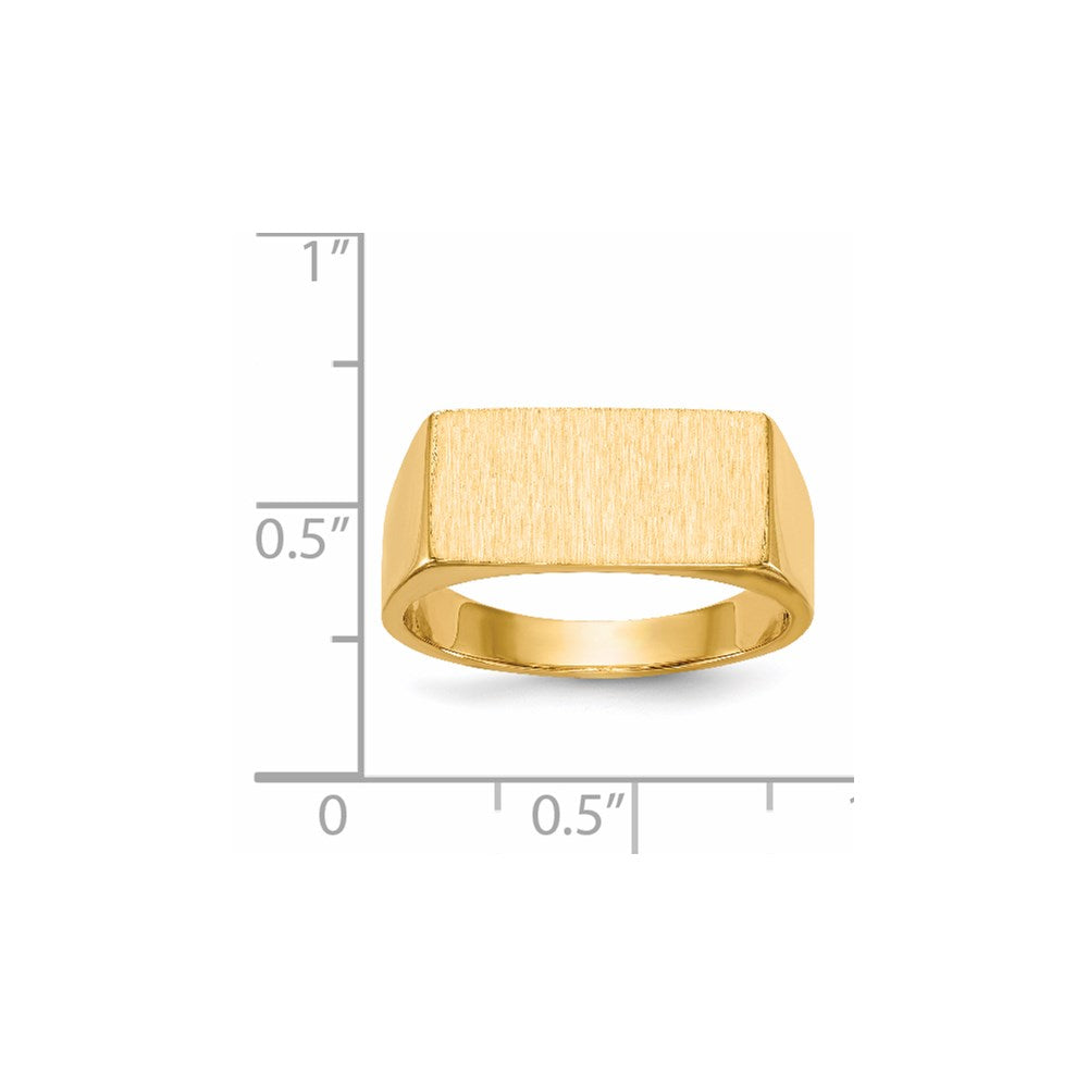 Gold Polished Rectangle Closed Back Signet Ring