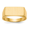 Gold Polished Rectangle Closed Back Signet Ring