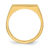 Gold Polished Rectangle Closed Back Signet Ring