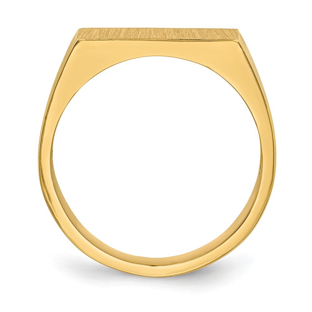 Gold Polished Rectangle Closed Back Signet Ring