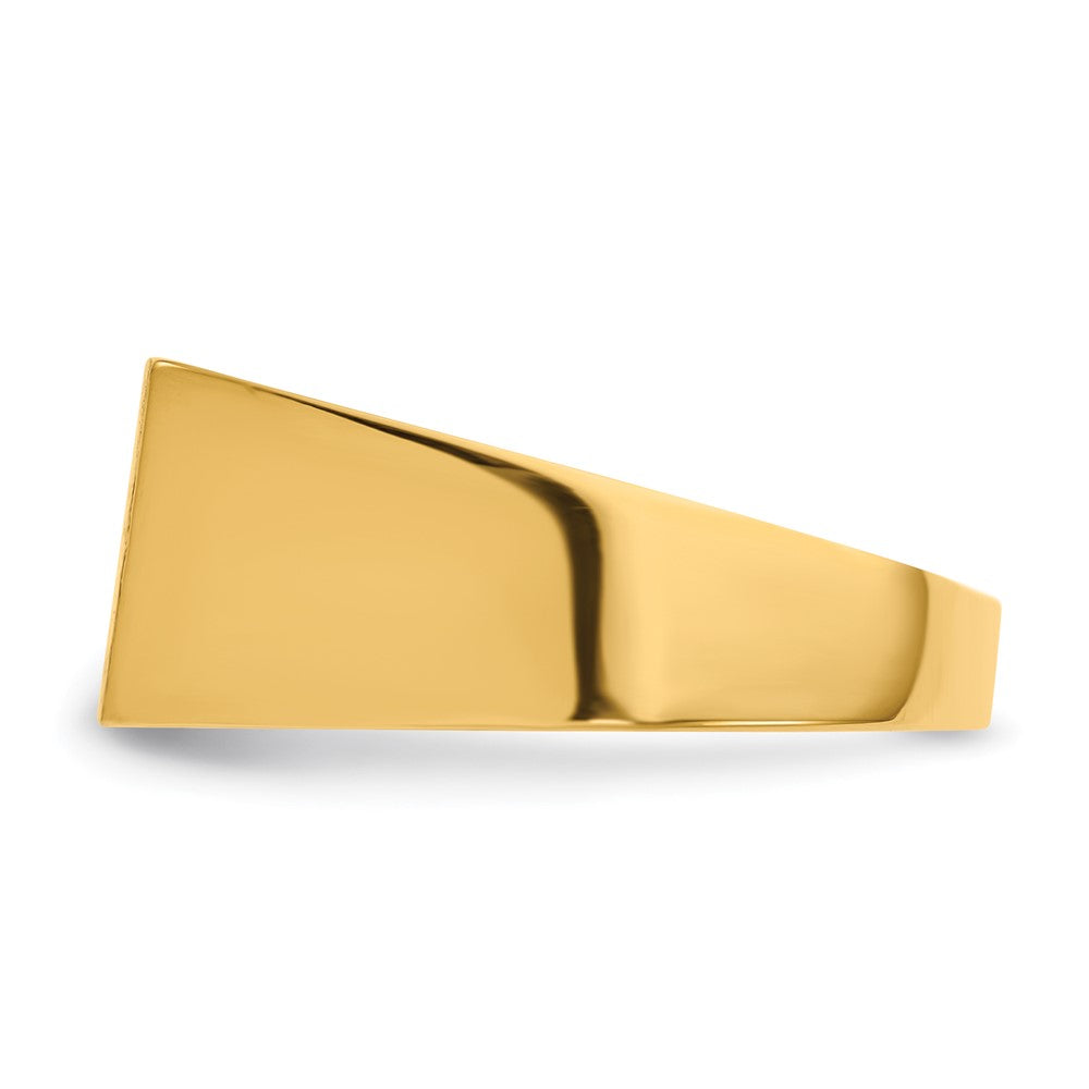 Gold Polished Rectangle Closed Back Signet Ring