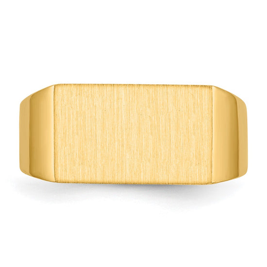 Gold Polished Rectangle Closed Back Signet Ring