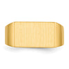 Gold Polished Rectangle Closed Back Signet Ring