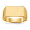 Gold Polished Rectangle Closed Back Signet Ring