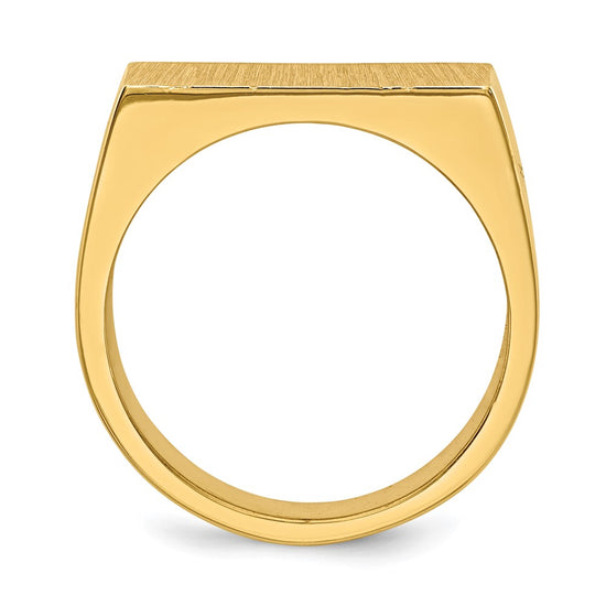Gold Polished Rectangle Closed Back Signet Ring