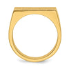 Gold Polished Rectangle Closed Back Signet Ring