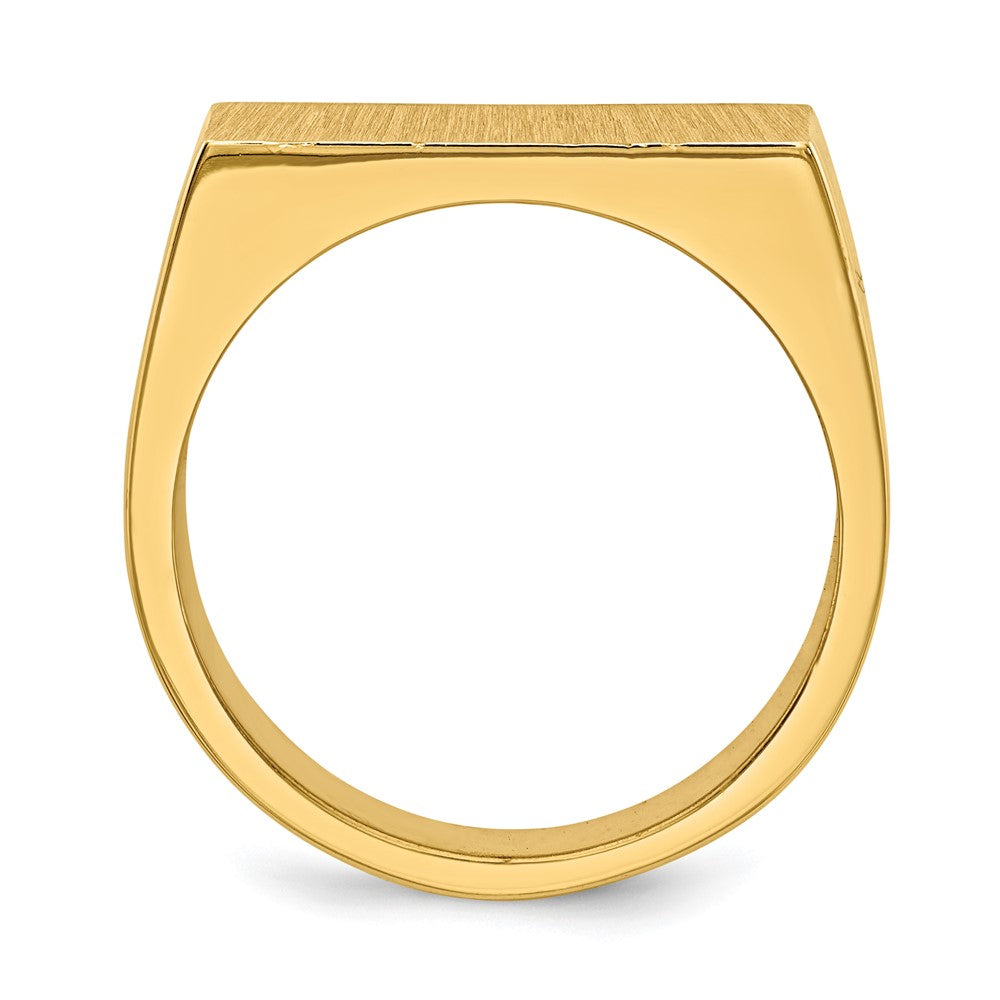 Gold Polished Rectangle Closed Back Signet Ring