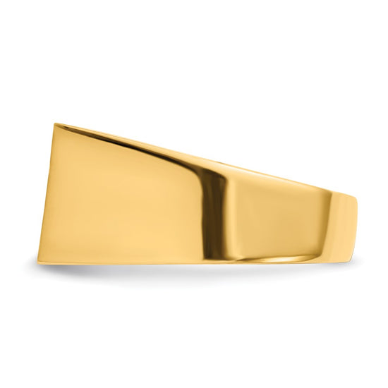 Gold Polished Rectangle Closed Back Signet Ring