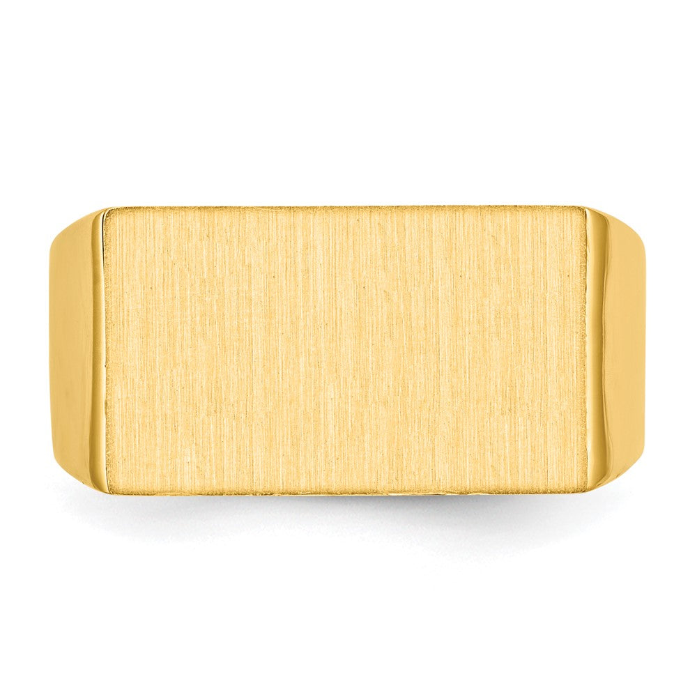 Gold Polished Rectangle Closed Back Signet Ring