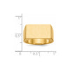 Gold Polished Rectangle Closed Back Signet Ring