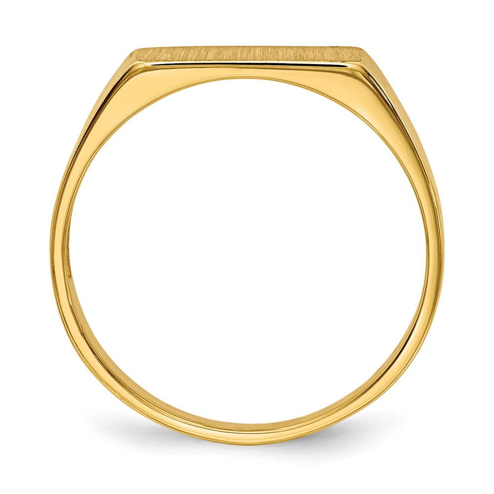 Gold Polished Rectangle Open Back Signet Ring