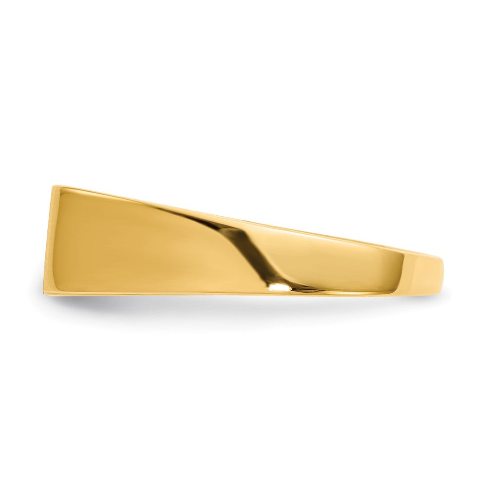 Gold Polished Rectangle Open Back Signet Ring