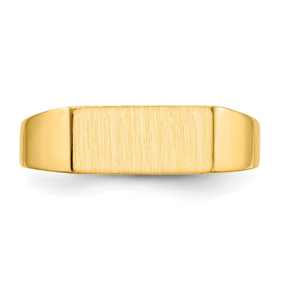 Gold Polished Rectangle Open Back Signet Ring