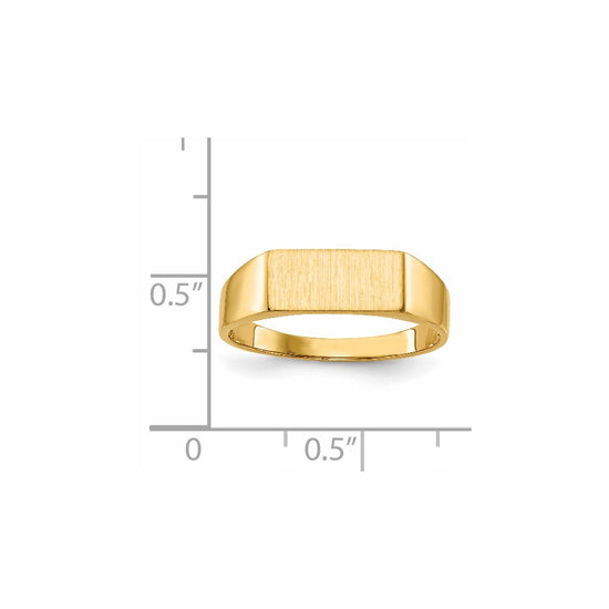Gold Polished Rectangle Open Back Signet Ring