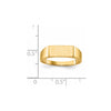 Gold Polished Rectangle Open Back Signet Ring