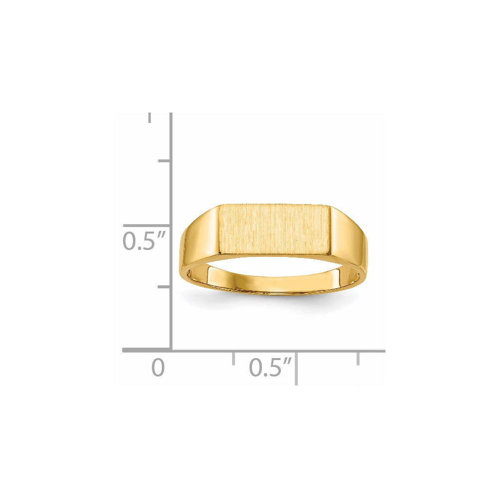 Gold Polished Rectangle Open Back Signet Ring