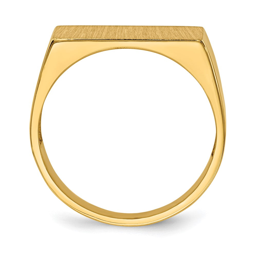 Gold Polished Rectangle Open Back Signet Ring